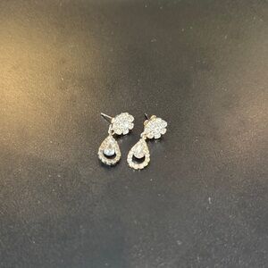 Floral Stud + Teardrop Dangle Earrings